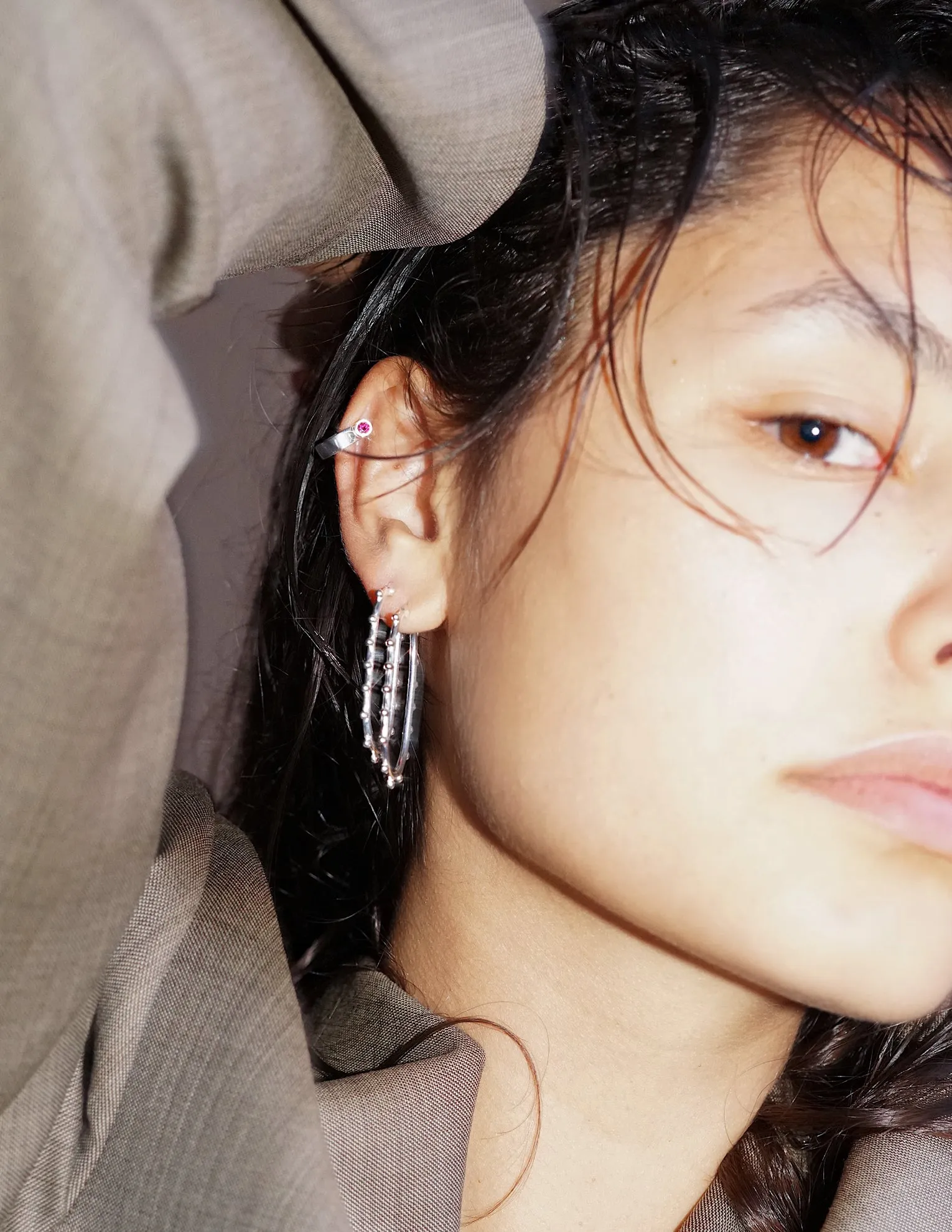 Rae Ruby earring <br>Silver