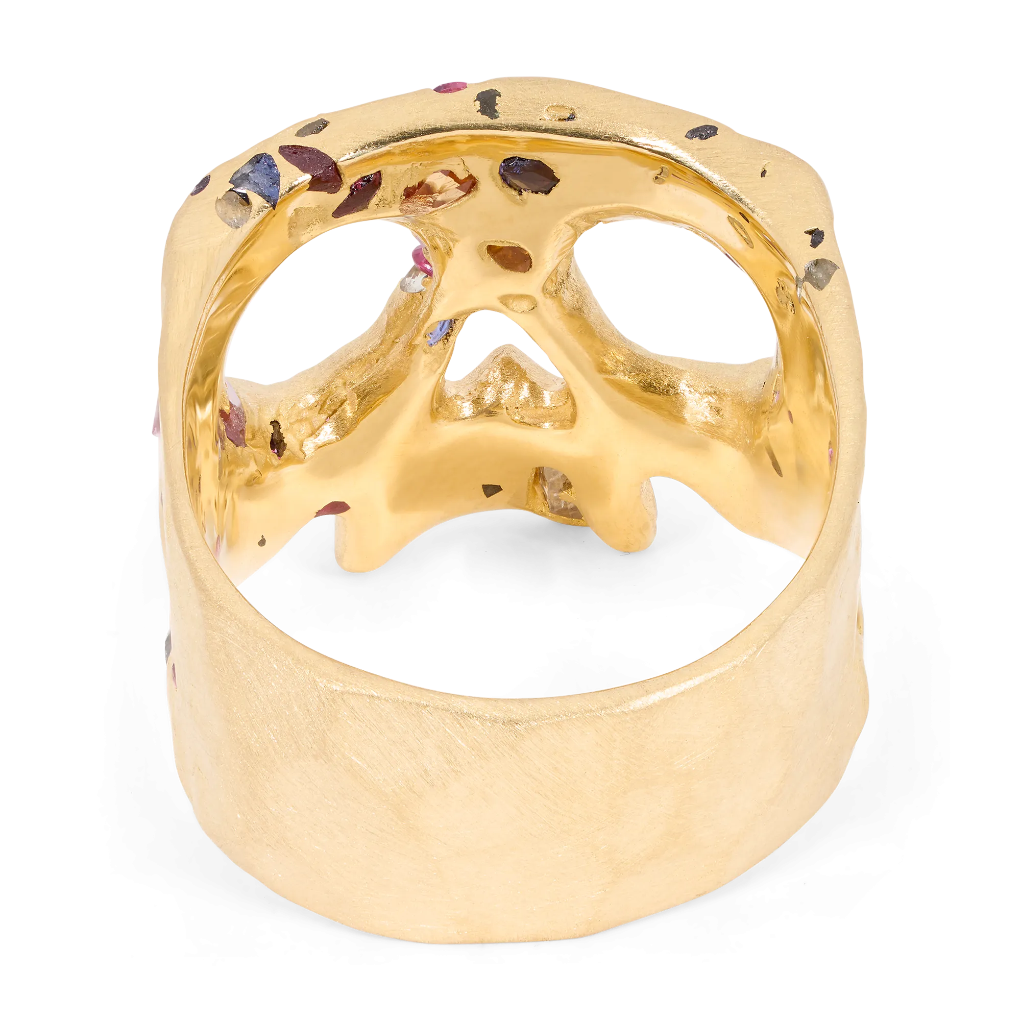 Rainbow Confetti Skull Ring - Size 6 - 11712