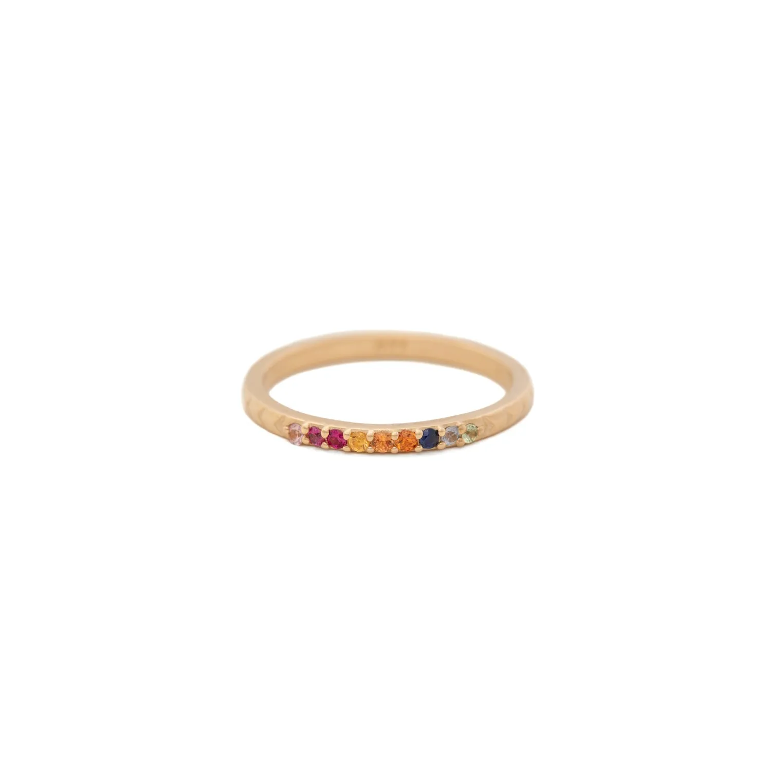 Rainbow Sapphire 14k Gold Band