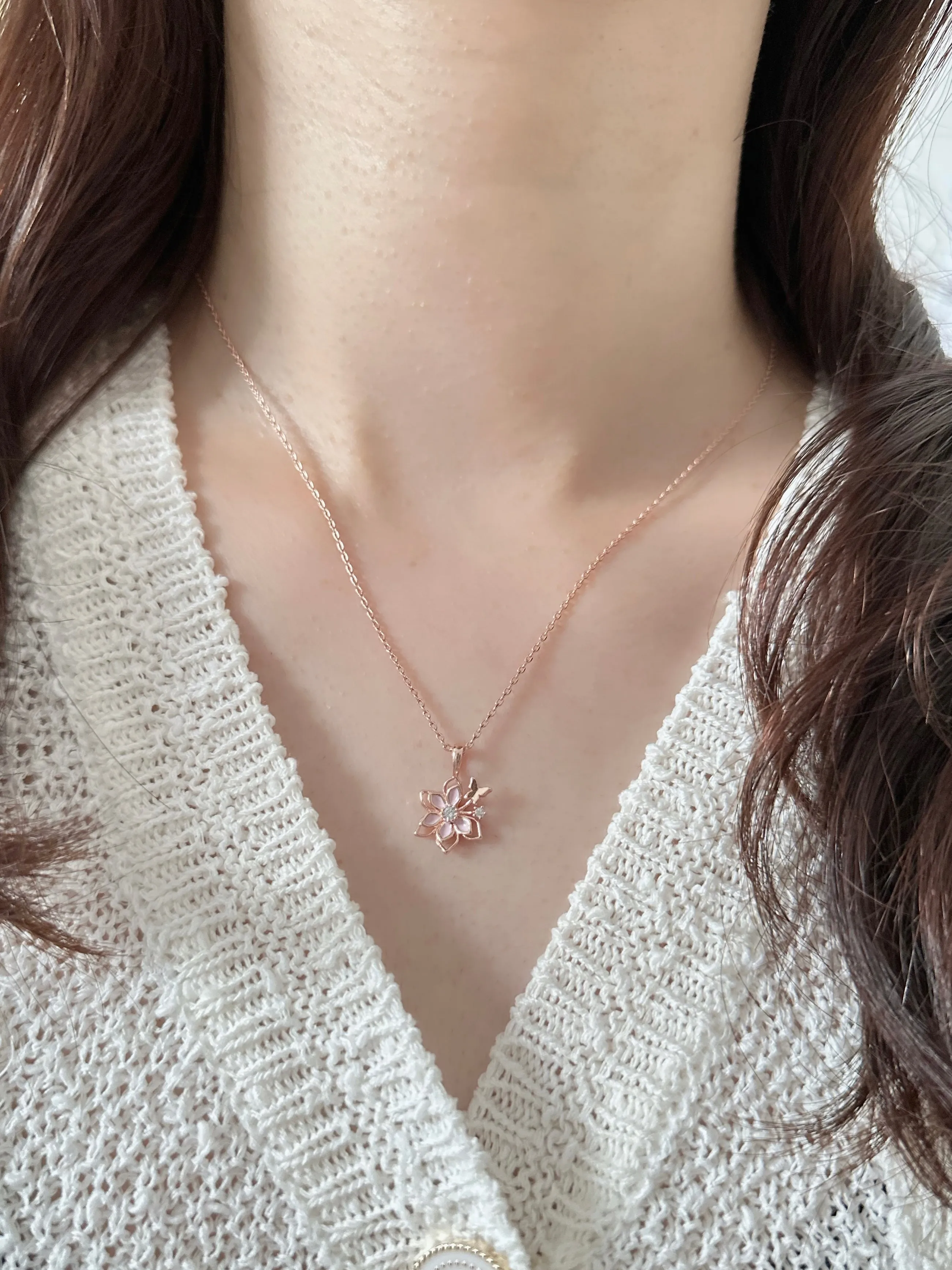 Rose Gold Twilight Cosmos Necklace