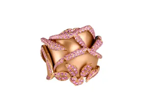 ROSE OF HOPE RING SATIN ROSE GOLD & PINK SAPPHIRES