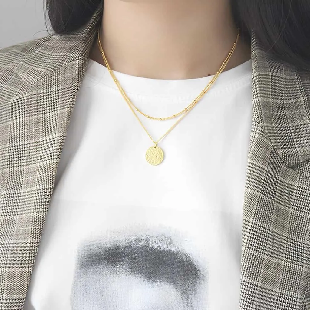 Round Pendant Necklace - Chloe