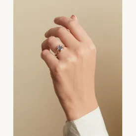Sapphire and Diamond Ring with Granules