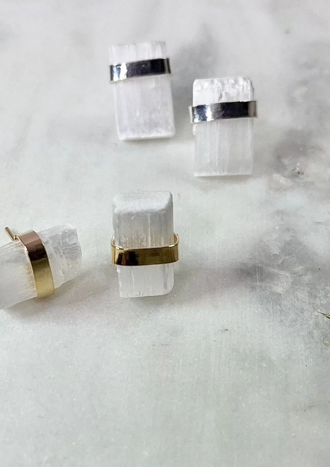 Selenite Studs