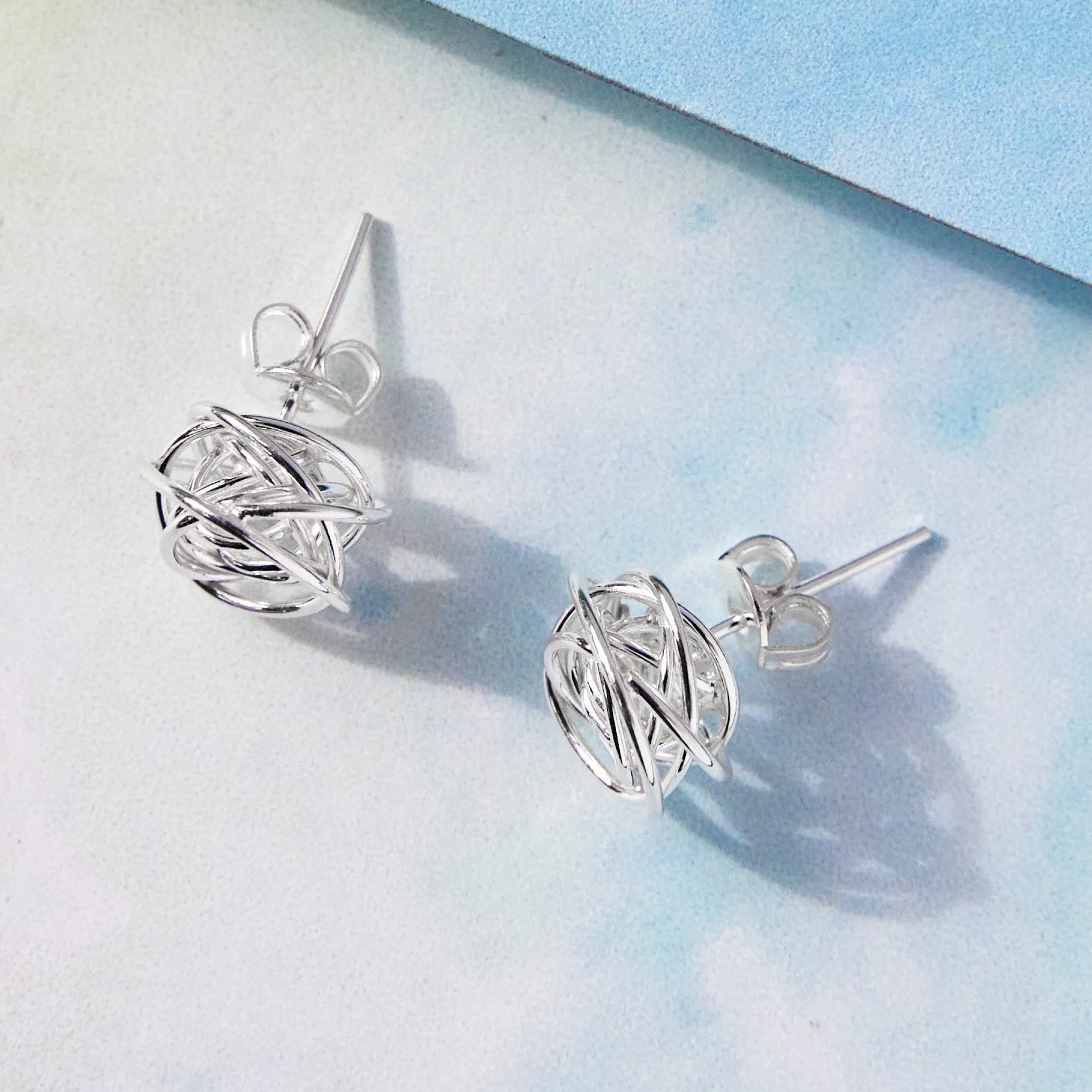 Silver Nest Earrings by Otis Jaxon