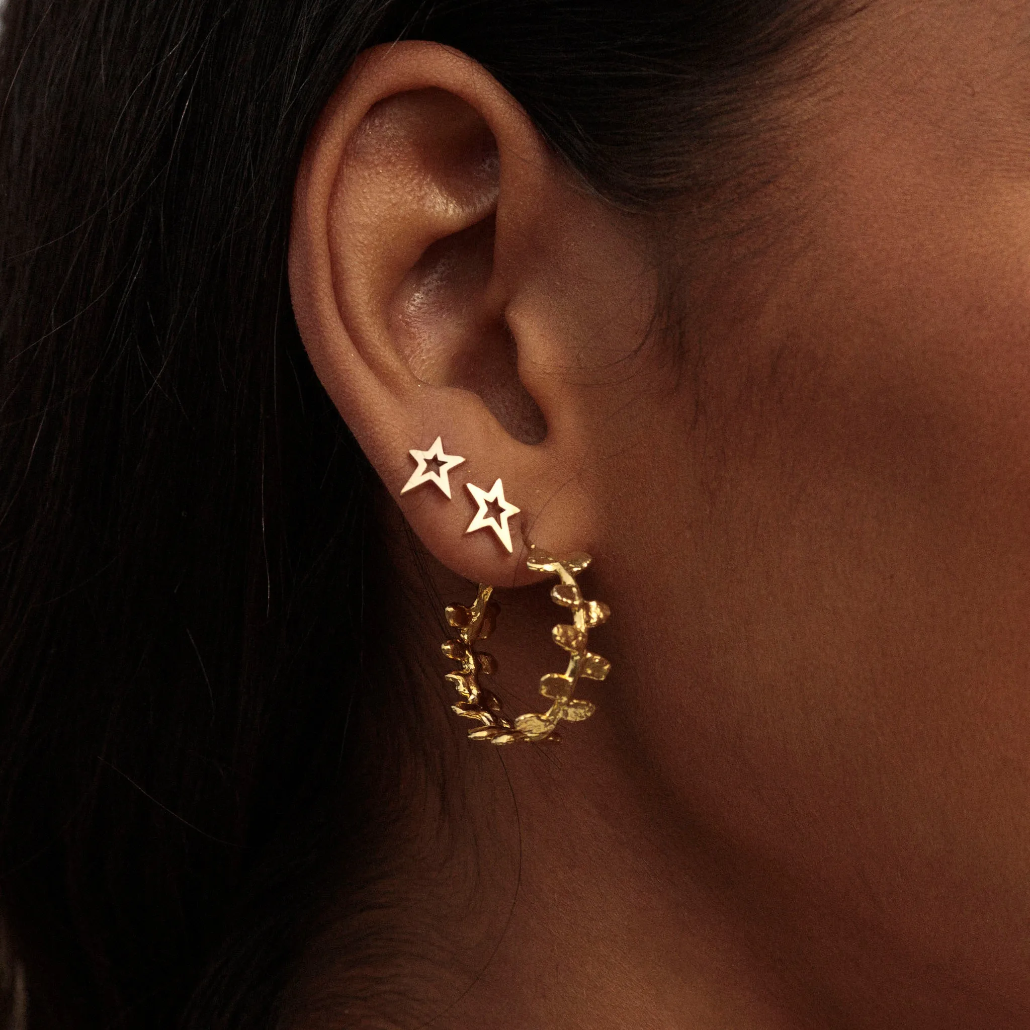 Silver Shooting Star Stud Earrings