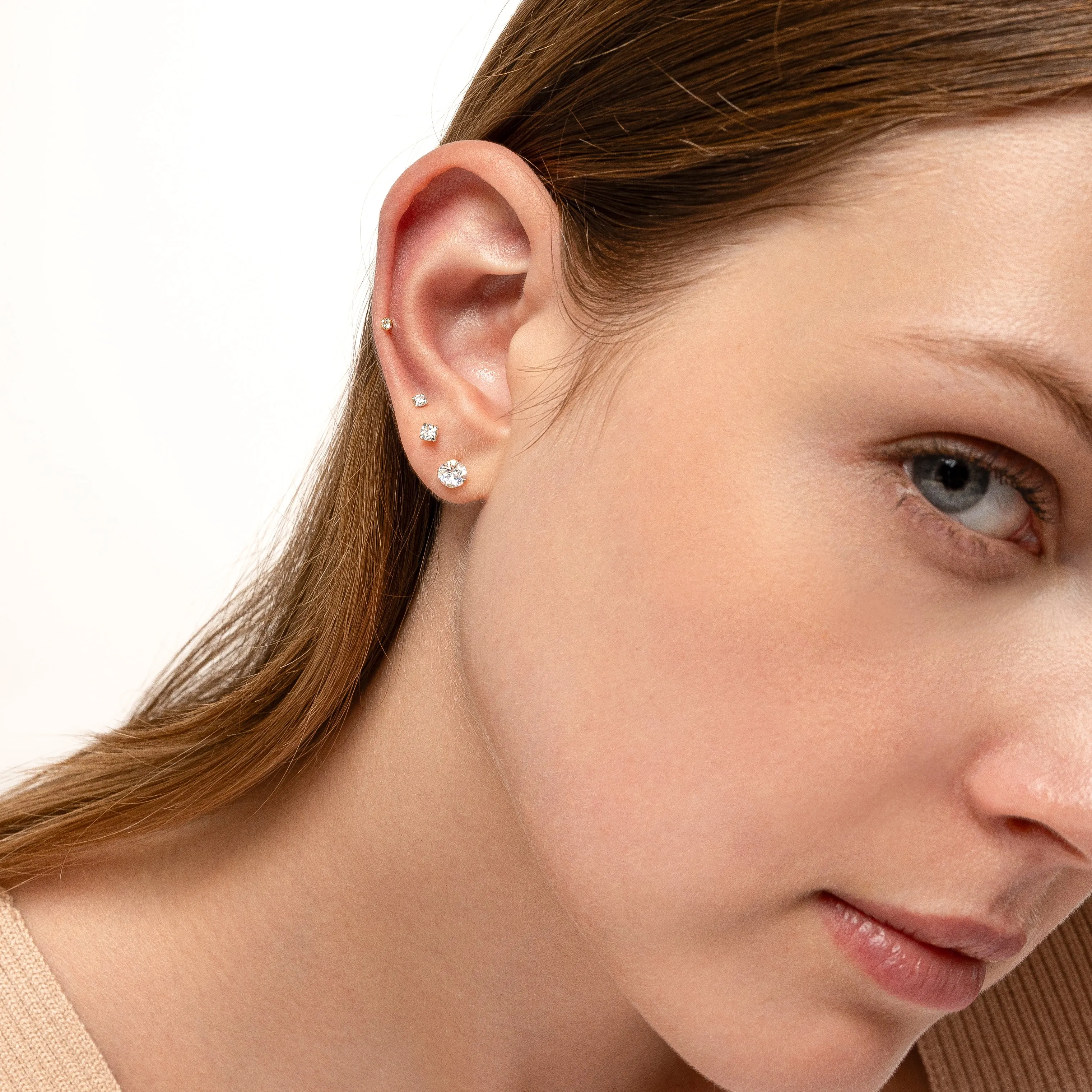 (Single) Sparkly Mini CZ Stud Earrings