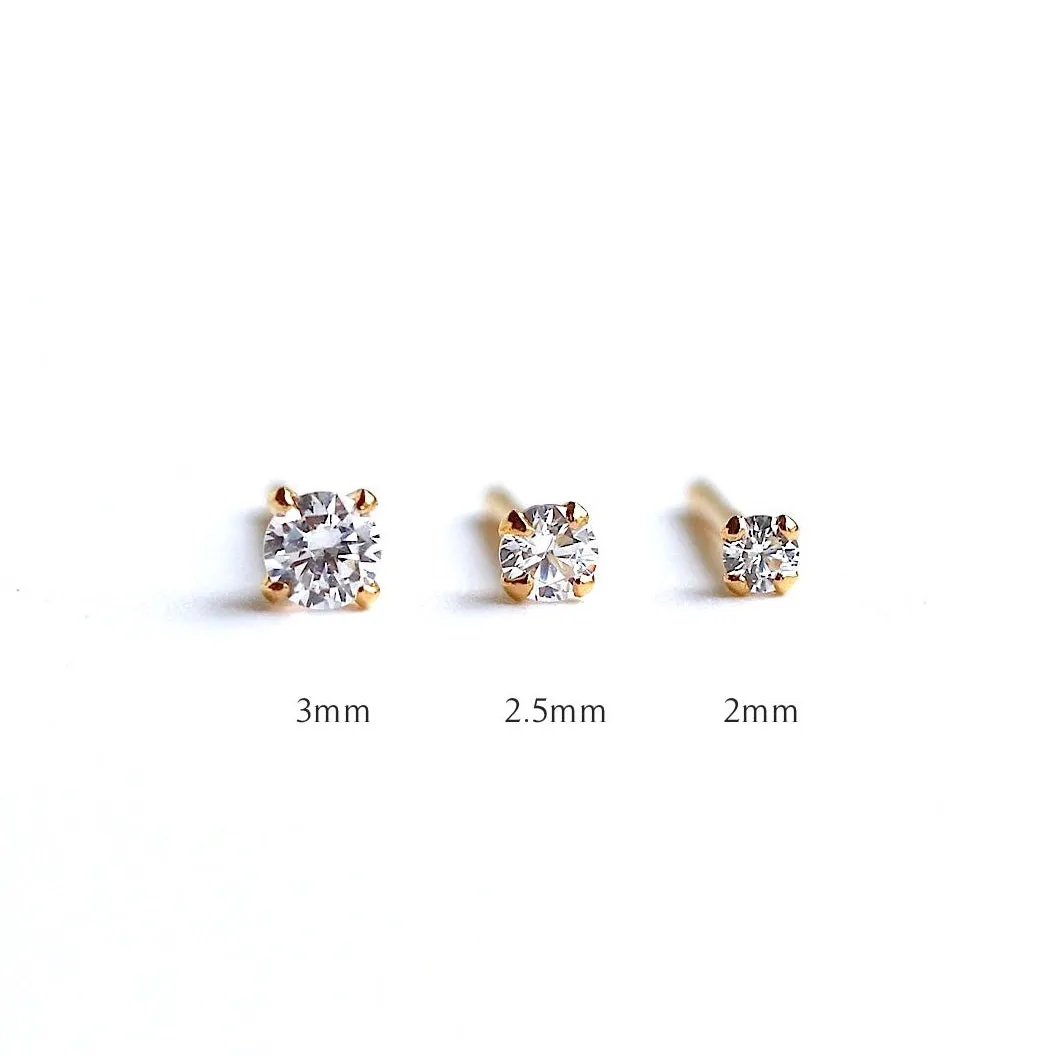 (Single) Sparkly Mini CZ Stud Earrings