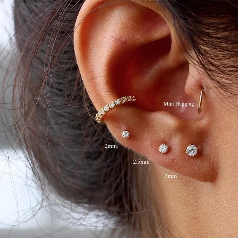 (Single) Sparkly Mini CZ Stud Earrings