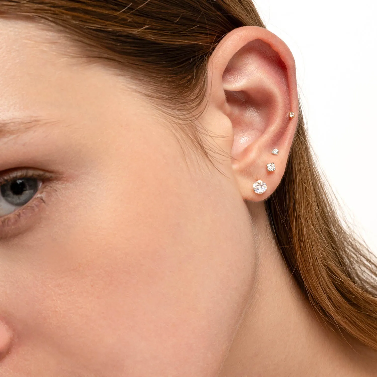 (Single) Sparkly Mini CZ Stud Earrings