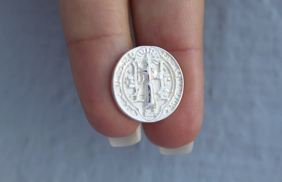 St. Benedict Cufflinks in Silver