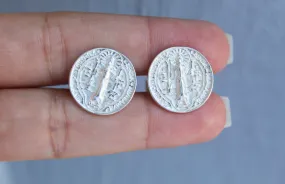 St. Benedict Cufflinks in Silver