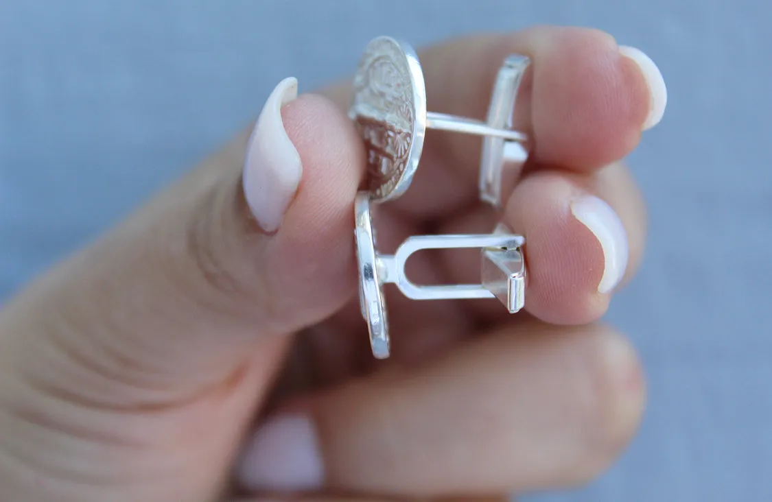 St. Benedict Cufflinks in Silver