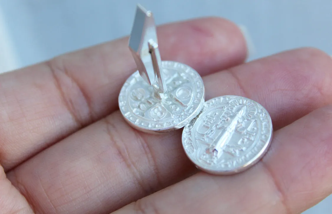 St. Benedict Cufflinks in Silver