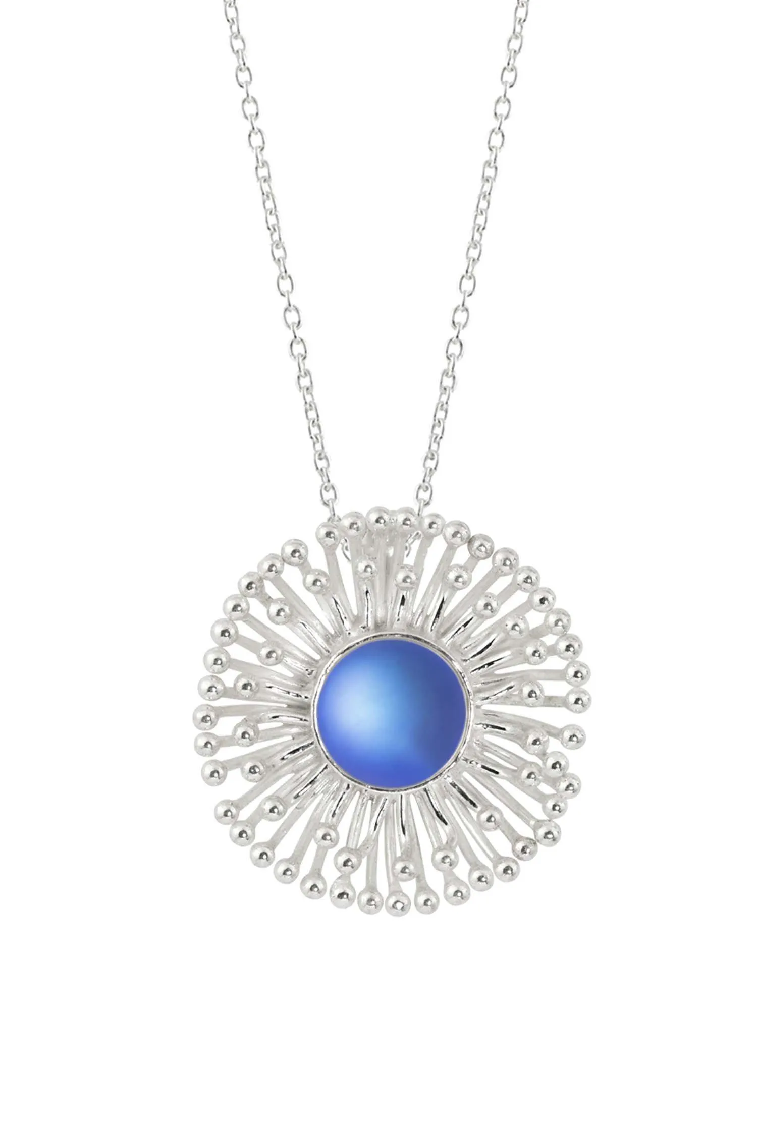 Sterling Silver Sea Anemone Pendant with Crystal