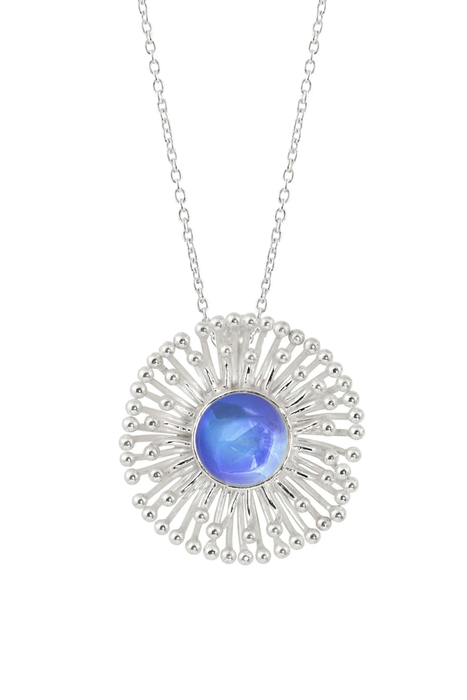 Sterling Silver Sea Anemone Pendant with Crystal