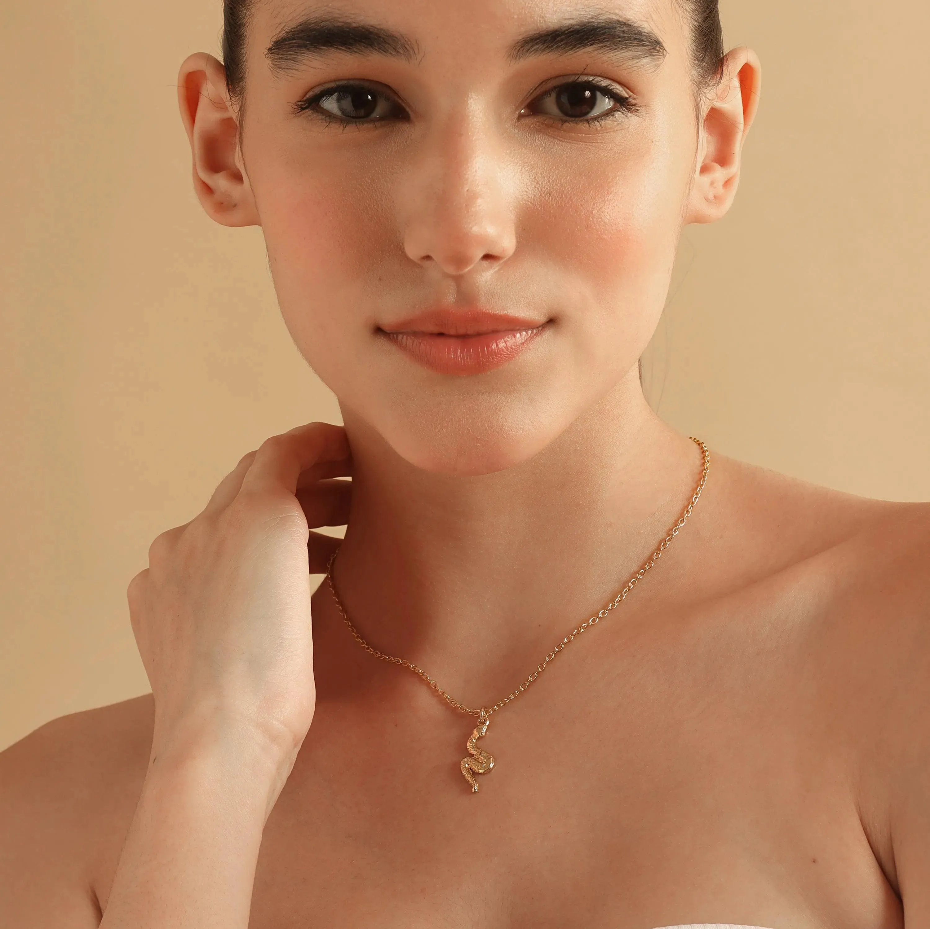 TFC Snake Gold Plated Pendant Necklace