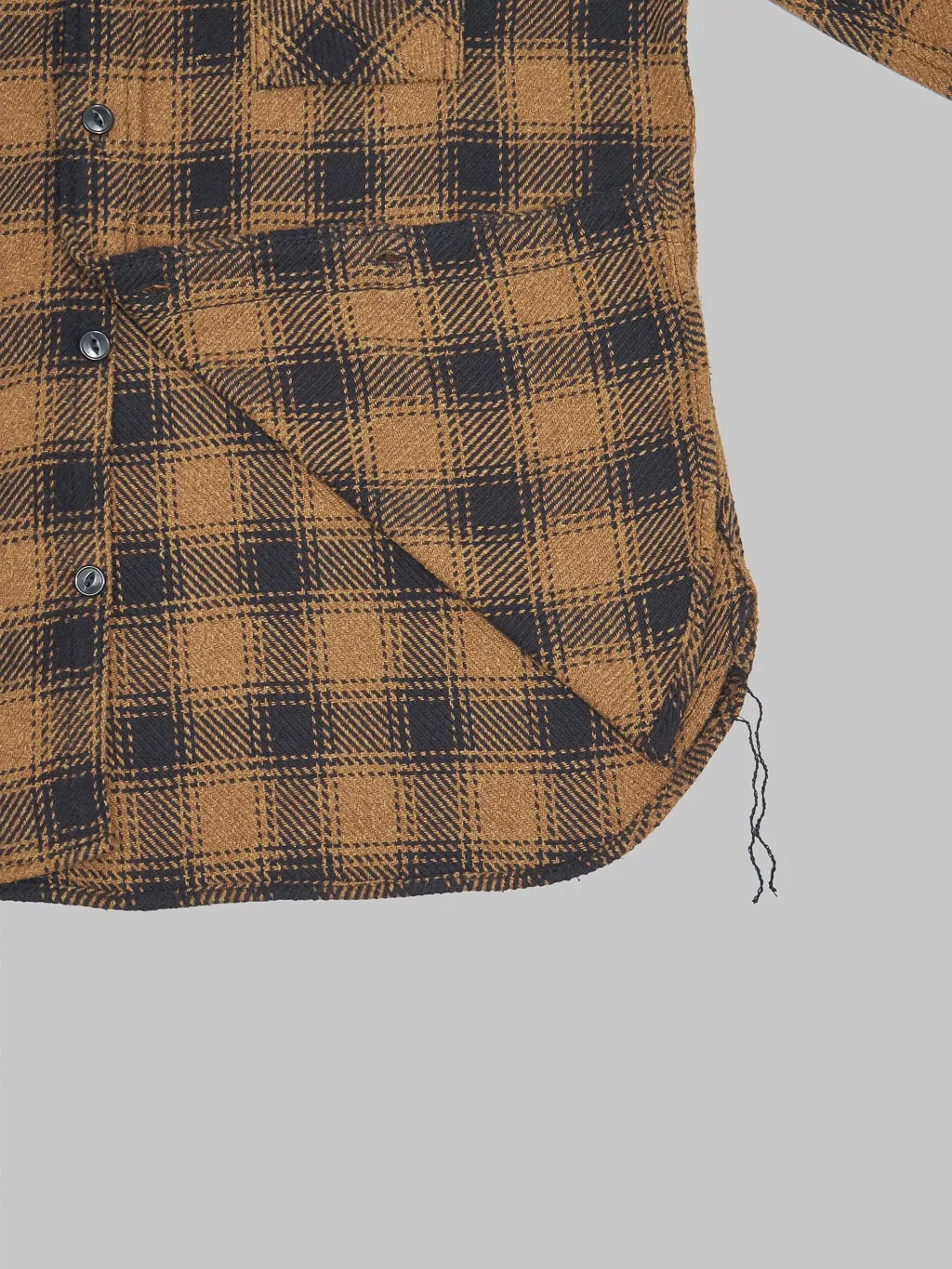The Strike Gold SGS2203 Recycled Cotton Flannel Mixed Nep Check Work Shirt Brown