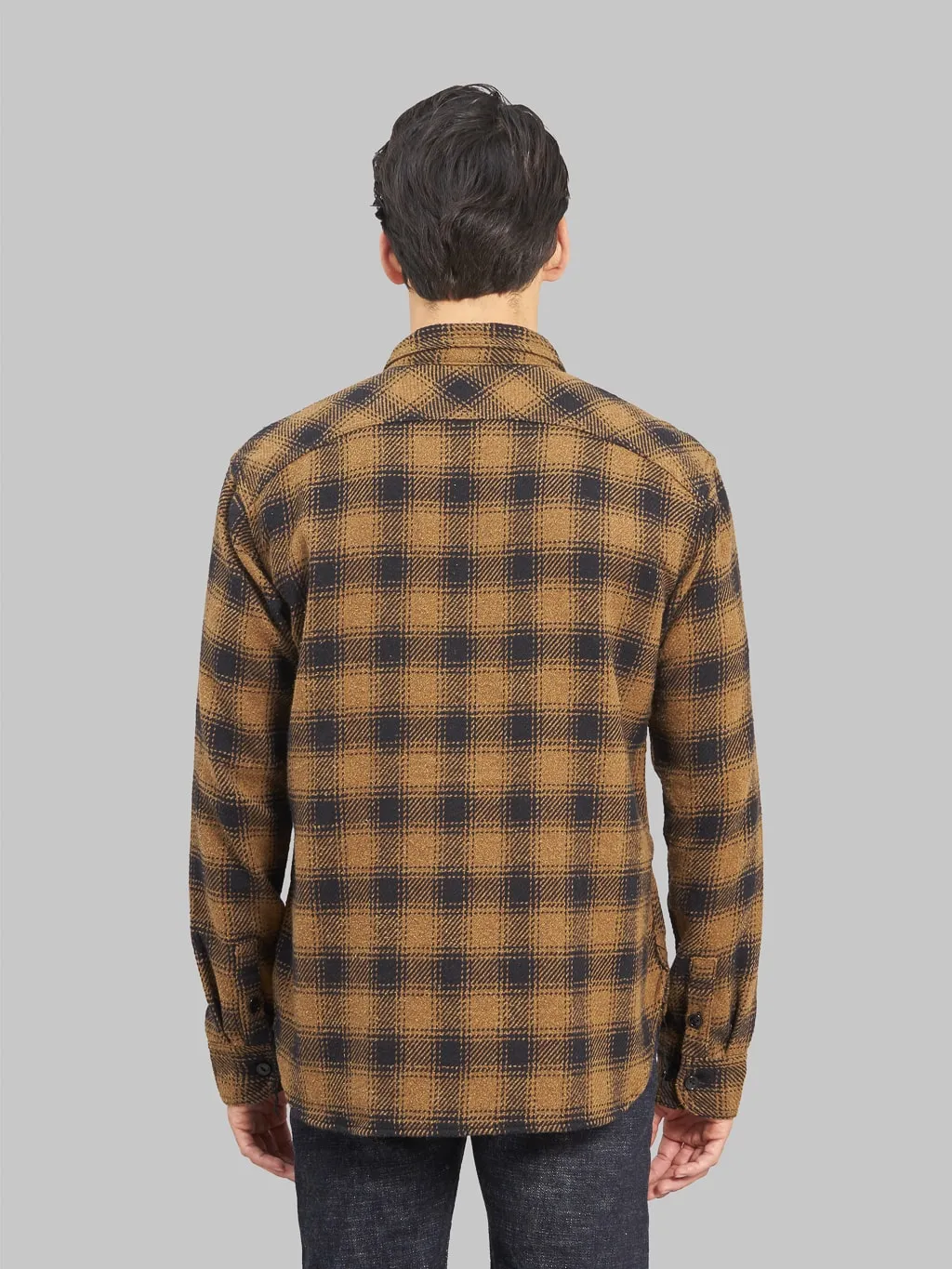 The Strike Gold SGS2203 Recycled Cotton Flannel Mixed Nep Check Work Shirt Brown