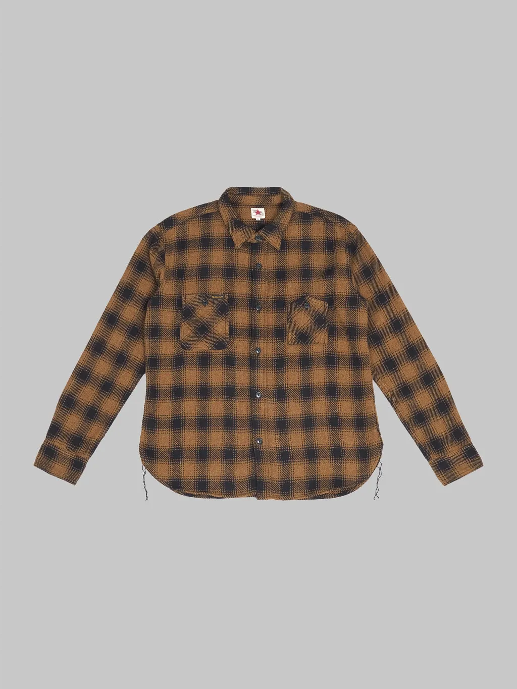 The Strike Gold SGS2203 Recycled Cotton Flannel Mixed Nep Check Work Shirt Brown