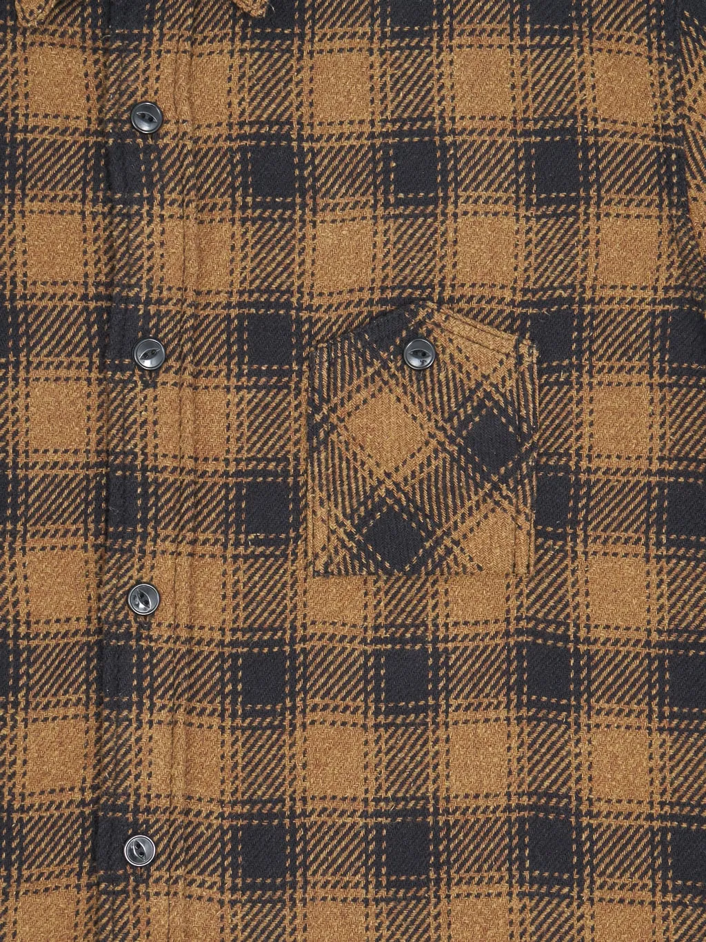 The Strike Gold SGS2203 Recycled Cotton Flannel Mixed Nep Check Work Shirt Brown