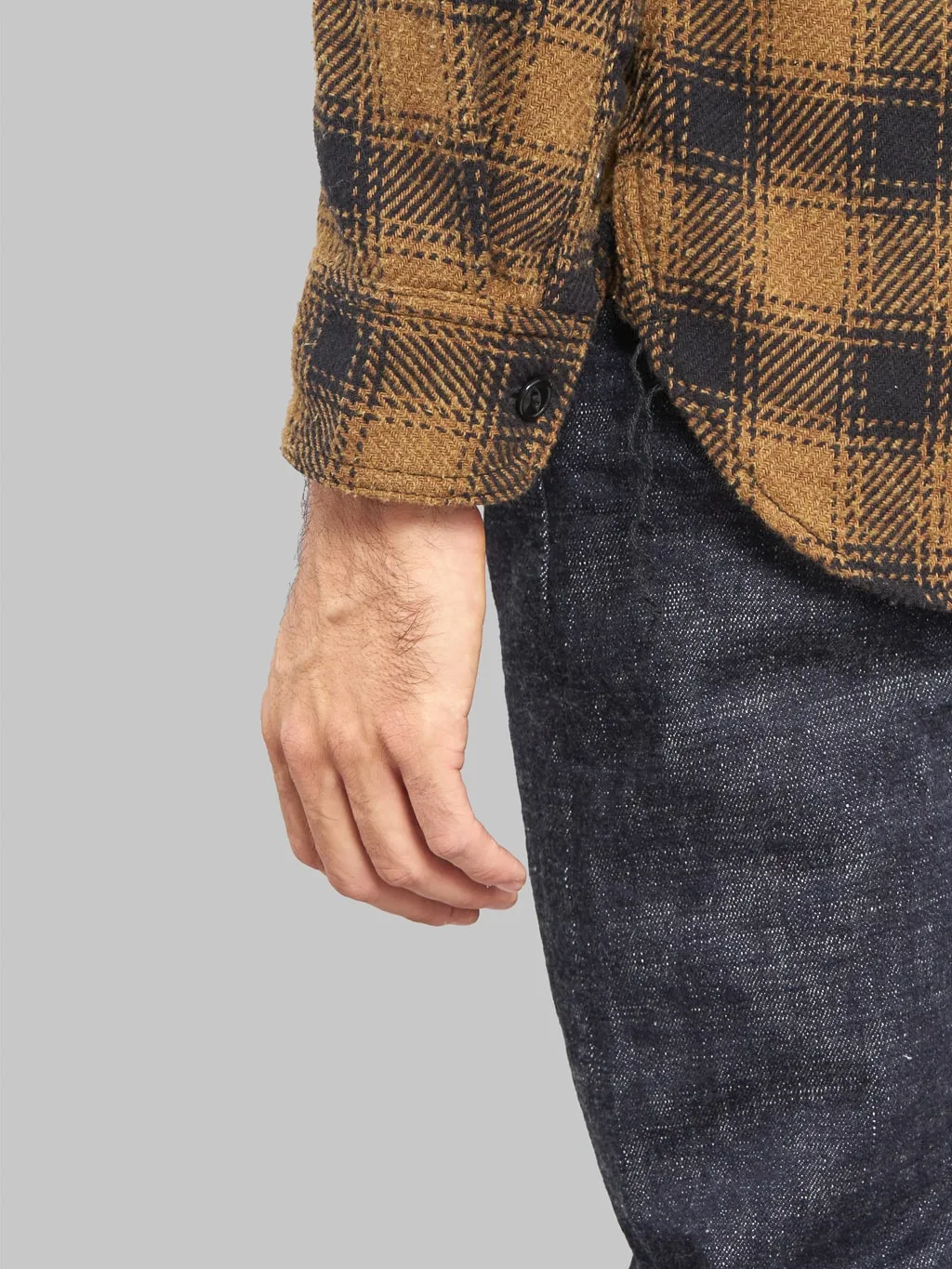 The Strike Gold SGS2203 Recycled Cotton Flannel Mixed Nep Check Work Shirt Brown