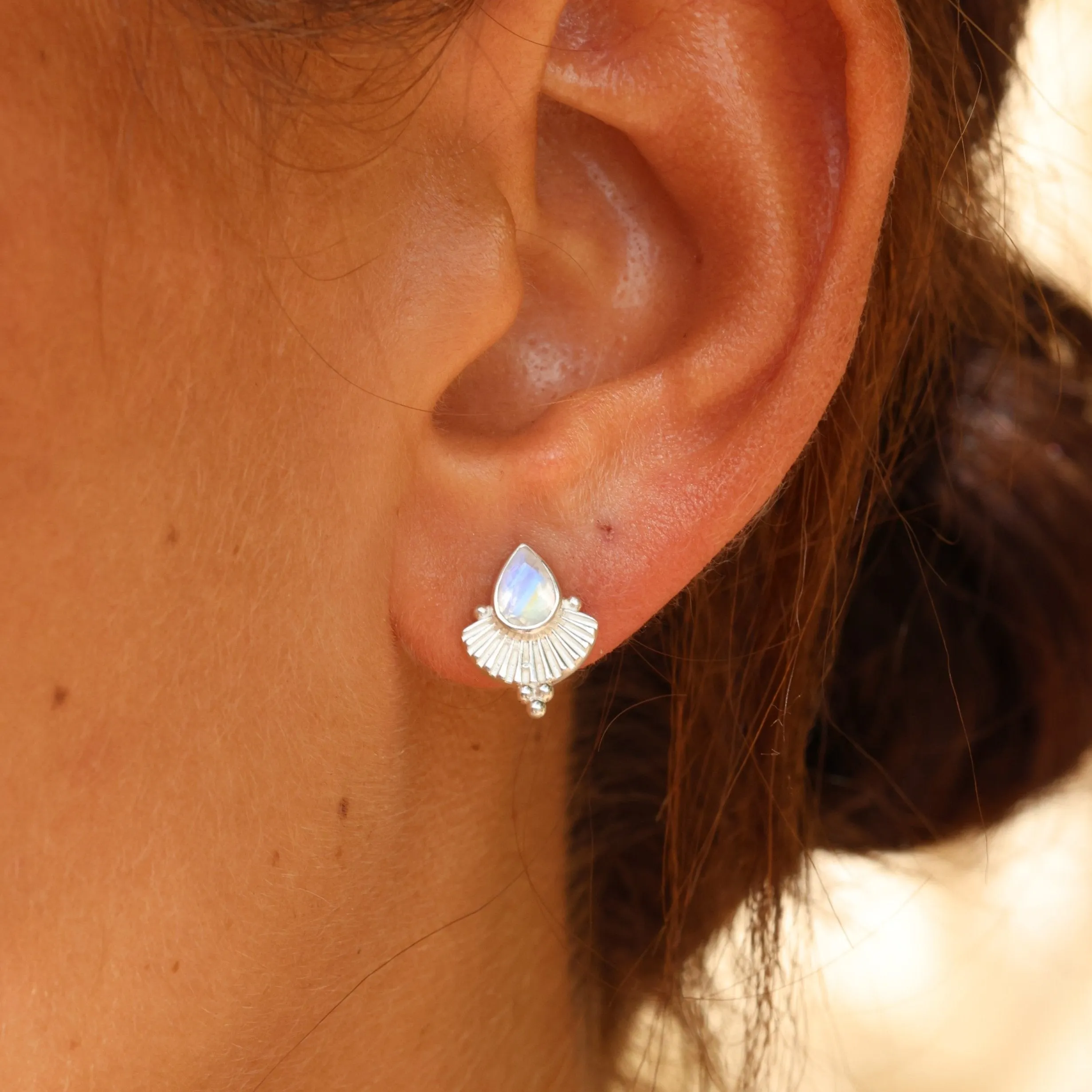 Venus Moonstone Silver Earrings