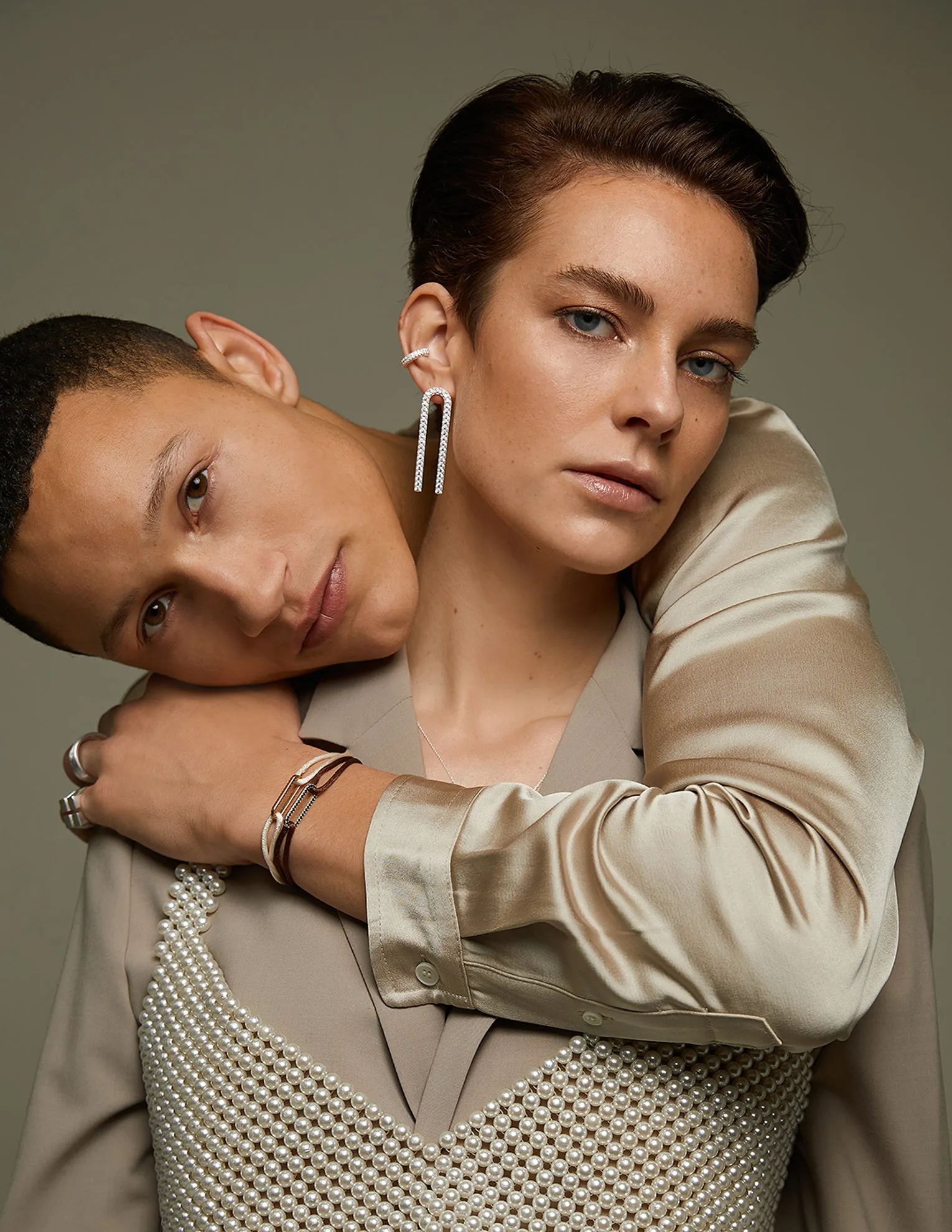 Viv Crystal Pavé Cuff Earring <br> Silver