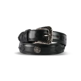 Womens Texas Country Western Leather Belt Alexa Negro